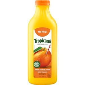 Tropicana Pure Premium 100% Orange Juice Original, No Pulp, No Sugar Added, 46 fl oz bottle