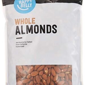 Amazon Brand - Happy Belly Whole Raw Almonds, 48 ounce (Pack of 1)