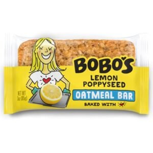 Bobo's Oatmeal Bars, Lemon Poppyseed, Gluten Free Vegan Whole Grain Oat Bars, Pack of 12