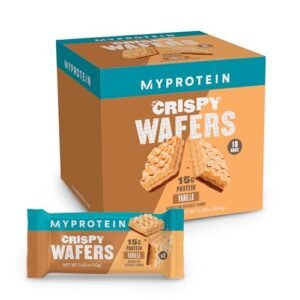 Myprotein Protein Bars, Crispy Wafers, 15g High Protein Snacks, Box of 10 Vanilla Wafers Packs, Milk & Whey Isolate, Delicious Light & Crunchy Snack Bars