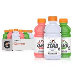 Gatorade G Zero Sports Drink, Glacier Cherry, Watermelon Splash, Apple Burst Variety Pack, 12 Fl Oz (Pack of 18)