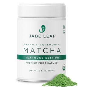 Jade Leaf Matcha Organic Ceremonial Grade Matcha Green Tea Powder - Authentic Japanese Origin - Teahouse Edition Premium First Harvest (3.53 Ounce)