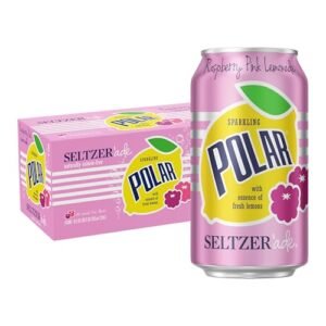 Polar Seltzer Raspberry Pink Lemonade, 12 Fl oz cans, 8pk