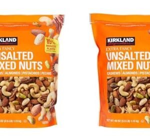 Kirkland Signature Extra Fancy Unsalted Mixed Nuts, 2 Jars (2.5 LB)