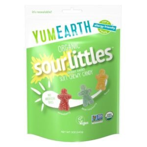 YumEarth Organic Sour Littles Chewy Candy - Allergy Friendly (Top 9 Free), No Artificial Dyes or Flavors, Non GMO, Gluten Free, Vegan Candy Snacks - 5 Ounce Bag