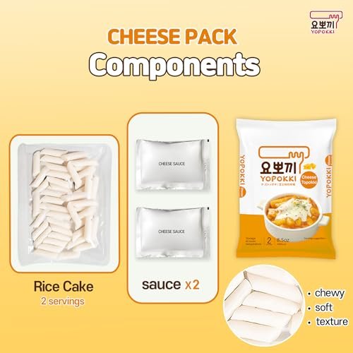 Yopokki Instant Tteokbokki Pack (Cheese, Pack of 2) Korean Street food with cheese sauce Topokki Rice Cake - Quick & Easy to Prepare - Image 2