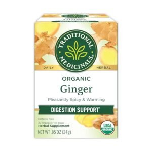 Traditional Medicinals Tea, Organic Ginger, Healthy Digestion, Pleasantly Spicy & Warming, 16 Tea Bags