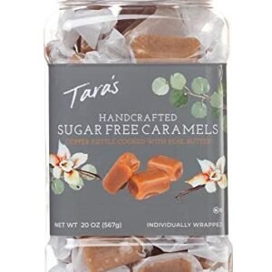 Taras Gourmet Sugar Free Caramels | Hand Crafted All Natural Candy | Creamy & Individually Wrapped with Real Butter (20 oz)