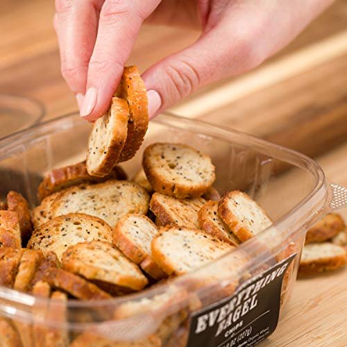 Everything Bagel Chips NY Style Bagel Crisps. Organic, Vegan, Kosher. From the artisans of Schwartz Brothers Bakery. Baked Fresh. Twice Baked. 8 ounce container. Great Snack. Delicious. Pack of 4. - Image 8