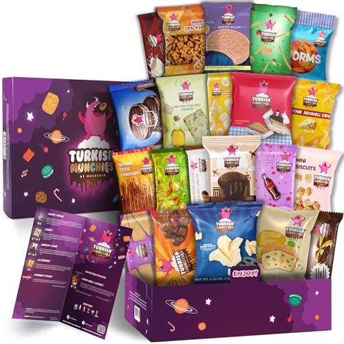 Maxi International Snack Box | Premium Exotic Foreign Snacks | Unique Snack Food Gifts Included | Try Extraordinary Turkish Snacks | Candies from Around the World | 21 Full-Size Snacks