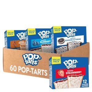 Pop-Tarts Toaster Pastries, Breakfast Foods, Kids Snacks, Variety Pack (5 Boxes, 60 Pop-Tarts)