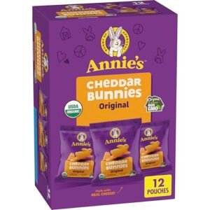 Annie's Organic Cheddar Bunnies Baked Snack Crackers, 12 oz., 12 Pouches
