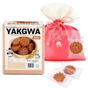 KINIKORA Mini Yakgwa (16.2oz, 460g) - Korean Traditional Rice Syrup-Glazed Fried Dough Individual Cookies