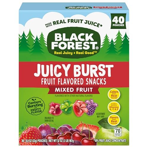 Black Forest, Juicy Burst, Fruit Flavored Snacks, Mixed Fruit Flavors, A Juicy Burst of Natural Flavors, Made with Real Fruit Juice, 0.8 oz 40 ct - Image 9