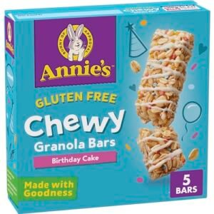 Annie's Gluten Free Chewy Granola Bars, Birthday Cake, 5 Bars, 4.9 oz