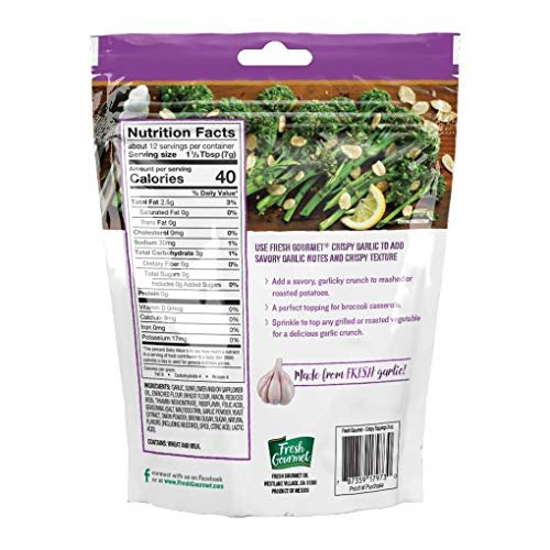 Fresh Gourmet Crispy Lightly Seasoned Crispy Garlic | 3 Ounce, Pack of 6 | Low Carb | Crunchy Snack and Salad Topper - Image 2