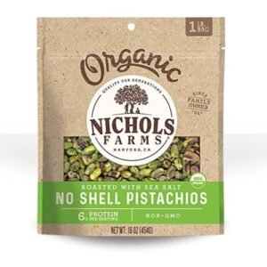 Nichols Farms Organic 1LB No Shell California Pistachios…