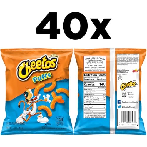 Cheetos Cheese Flavored Snacks, Puffs, 0.875 Ounce (Pack of 40) - Image 3
