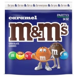 M&M'S Caramel Milk Chocolate Candy Bulk Pack, Party Size, 34 oz Bag