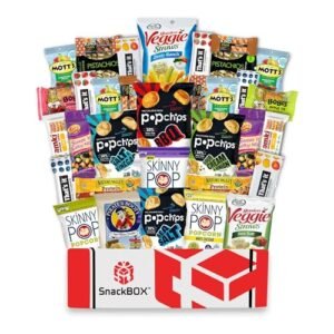 Snack BOX Gluten Free Healthy Care Package (34 Count) Easter Day Holiday, Teachers, Back to School, College, Students, Exams, Gift Baskets, Birthday, Office, Over 3 LBS of Variety Pack Chips, Popcorn, Bars.