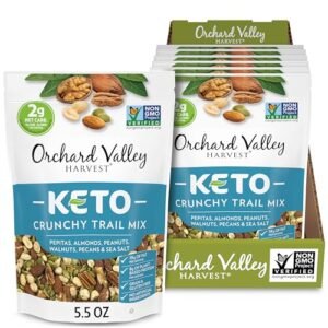 Orchard Valley Harvest Keto Crunchy Trail Mix, 5.5 Ounces (Pack of 6), Pepitas, Almonds, Peanuts, Walnuts, and Pecans, Low Carbs, Non-GMO, No Artificial Ingredients