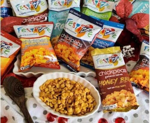 Feel Festive Roasted Chickpeas Variety Snack Pack - Crunchy Balanced Macro Nut Free Healthy Garbanzo Beans - Non-GMO Vegan Soy-Free - Convenient 12 Bags - Image 8