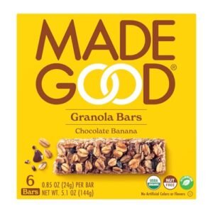 MadeGood Chocolate Banana Granola Bars, 6 Healthy Snack Bars, 0.85 oz