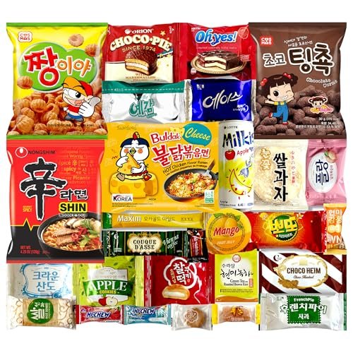 Dagaon Delightful Korean Snack Box 28 Count – Tasty Korean Snacks and Foods Including Chips, Biscuits, Cookies, Pies, Candies, Drinks, Ramen Noodles. Assortment of Korean treats and foods for everyone. - Image 2