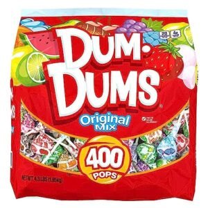 Dum Dums Original Mix 400 ct. Bag - All-Time Classic Flavors, Assorted Suckers in Bulk Candy Bag, Individually Wrapped Lollipops - Easter Lollipops for Basket Fillers