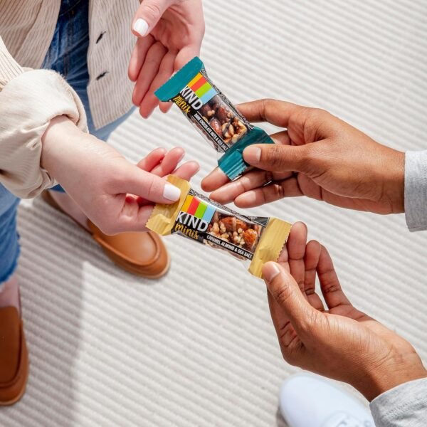 KIND Bar Minis, Variety Pack, Dark Chocolate Nuts and Sea Salt, Caramel Almond Sea Salt, Dark Chocolate Cherry Cashew Healthy Snacks, Gluten Free, Low Calorie Snacks, Low Sugar, 30 Count - Image 4