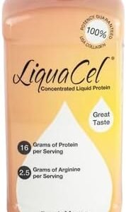 LiquaCel Peach Mango Liquid Protein, Sugar & Gluten Free, 32 oz Bottle, Hydrolyzed Collagen, 16g Protein per Serving, Ideal for Clear Fluid Diets and Lactose Intolerant Individuals