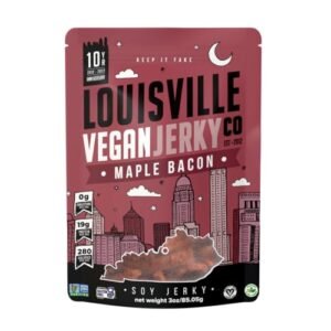 Louisville Vegan Jerky - Maple Bacon Vegan Meat - Lip-Smacking Vegan-Friendly & Vegetarian Jerky - Non-GMO Soy Protein, Gluten-Free High Protein Vegan Snacks