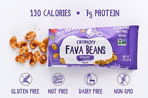The Happy Snack Company Fava Beans Variety Pack 24 x 1 oz (Smoky BBQ Flavor and Pizza Flavor).Gluten free. Nut free. Dairy free. Non-GMO and Vegan. 5g Protein & 130 Cals. - Image 4