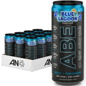 All Black Everything Sugar Free Energy Drink | Blue Lagoon | 0 Calories | 12 Pack | 200mg Natural Caffeine | Pre-Workout Sport Drink for Men and Women