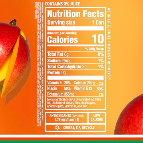 Sparkling Ice +Energy Maximum Mango 12Pk. Energy Drinks with Vitamins + Antioxidants, Zero Sugar. 12 fl oz cans. - Image 8