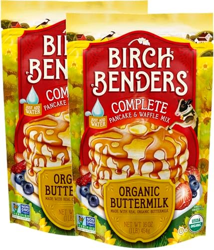 Birch Benders Organic Buttermilk Pancake and Waffle Mix, 16 oz (Pack of 2)
