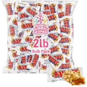 PAYDAYPeanut Caramel Candy Bars Snack Size in Bulk for Home Snacking, Movie, or Office Break Hours - Delicious Individually Wrapped Peanut Caramel Candy Bars Fun Size for Kids and Adults (2 Lb)