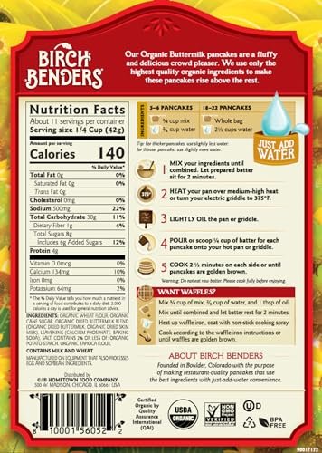 Birch Benders Organic Buttermilk Pancake and Waffle Mix, 16 oz (Pack of 2) - Image 2