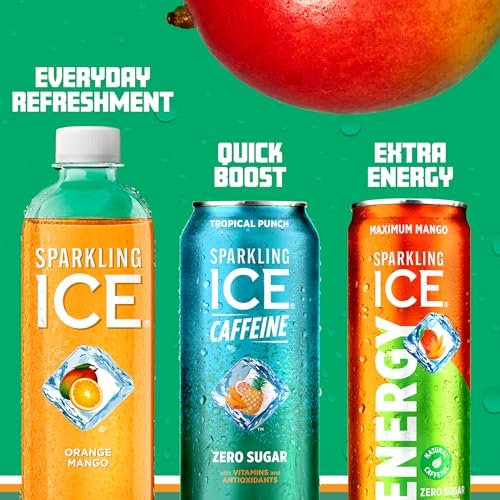 Sparkling Ice +Energy Maximum Mango 12Pk. Energy Drinks with Vitamins + Antioxidants, Zero Sugar. 12 fl oz cans. - Image 6